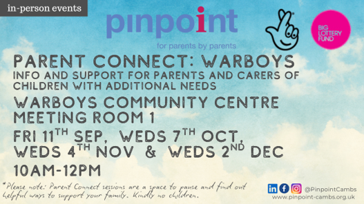 Parent Connect: meetings for parents and carers of children with additional needs
